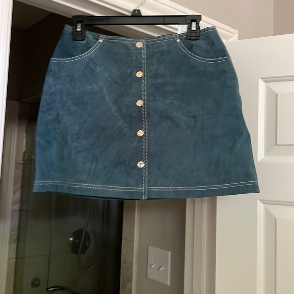 Suede forever 21 snap skirt.